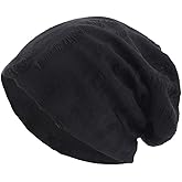 Wotfim Slouchy Knit Beanie Hat for Women Men Chemo Hat Stretch Cancer Head Wraps Sleep Head Thin Cotton Skull Cap