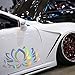 KANWAWO Laser Lotus Flower Vinyl Car Window Decal Sticker Car Styling Bumper Stickers Car Body Door Window Stickers Vinyl (2pcs Lotus Flower, 160 x 85 mm)