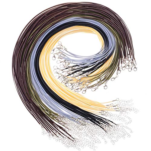 Paxcoo 120Pcs Necklace Cord with Clasp Bracelet String Bulk for Necklace Bracelet Jewelry Making (20 Inches)