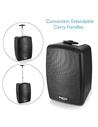 Pyle Bluetooth Karaoke PA altavoz   Sistema de sonido portátil para interiores exteriores con micrófono inalámbrico, grabación de audio, batería recargable, lector USB SD, soporte de soporte   para fiesta, control de la tuerca, 0