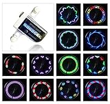 AIKELIDA Bike Wheel Lights - Waterproof Ultra Bright 14 LED Bicycle Wheel Spoke Decorations Light - 30 Different Patterns Change - Colorful Bicycle Tire Accessories - Easy to Install