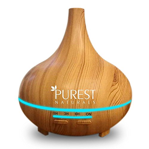 Purest Naturals 300ml Essential Oil Oils Diffuser Ultrasonic Cool Mist Aroma Humidifier - Whisper Quiet Large Aromatherapy Air Purifier For Home Office Bedroom Living Room Yoga - 17 LED Lights