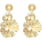Gold Flower Earrings for Women Large Flower Statement Summer Earrings for Women