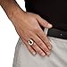 Men's White Cubic Zirconia 18k Gold over Sterling Silver Horseshoe Ring