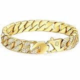 Davieslee Mens Womens Chain Hiphop Iced Out Curb Cuban White Gold Plated Bracelet Necklace With Clear Rhinestones