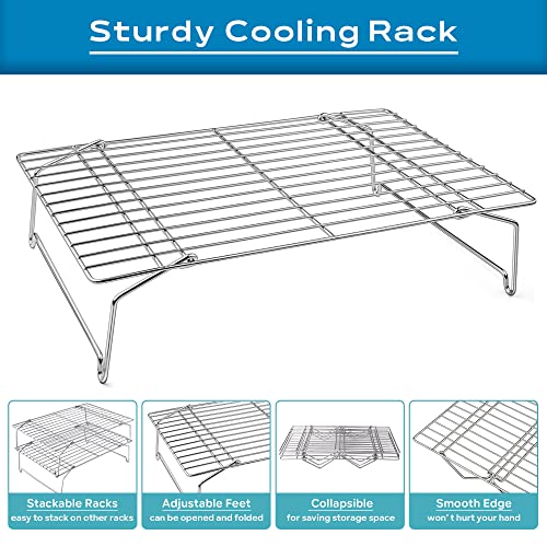 Leonyo Cooling Baking Rack 3Tier Stackable Stainless Steel Wire Baking