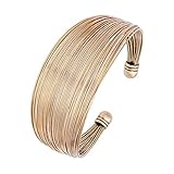 CHUANGYUN Polished Multiple Wire Copper Width Open Vintage Cuff Bangle Bracelet