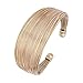 CHUANGYUN Polished Multiple Wire Copper Width Open Vintage Cuff Bangle Bracelet
