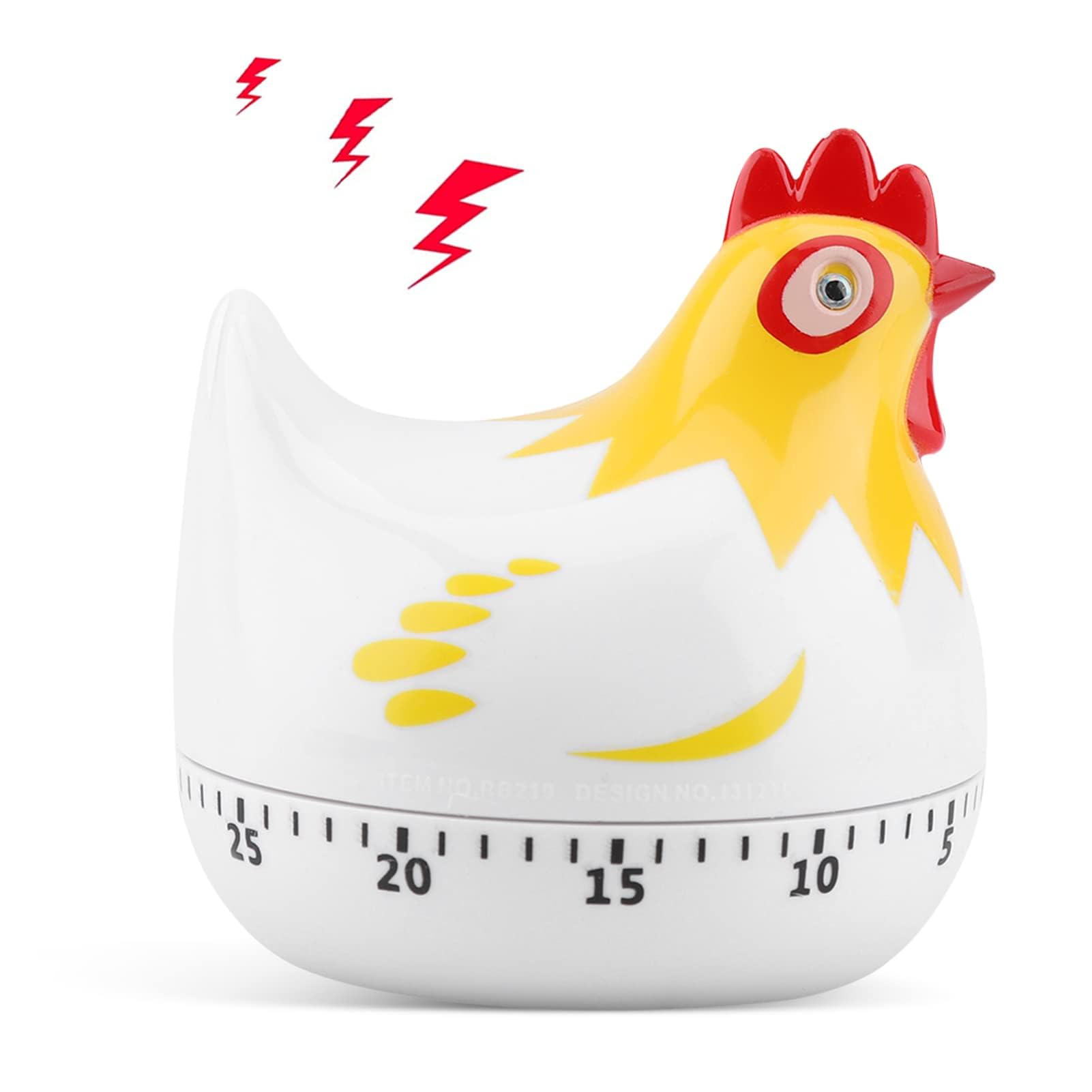 Visual Timer 60 Minute Countdown for Classroom Office Kitchen Mechanical Kitchen Timer with Loud Alarm Wind Up Cute Cartoon Chicken Mechanical Rotating Reminder Baking Cooking 2.55×2.55inch