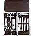 Nail Clippers Manicure Pedicure Kit Travel Set 12-in-1 Professional Nail Cutter Tools Grooming Kit for Women Men with Leather Case