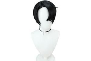 JINGDAN Demonio Hunters Costume Wig for Jinu Initial Hairstyle,Pop Animated Characters Wigs Short Hair Wig,Black