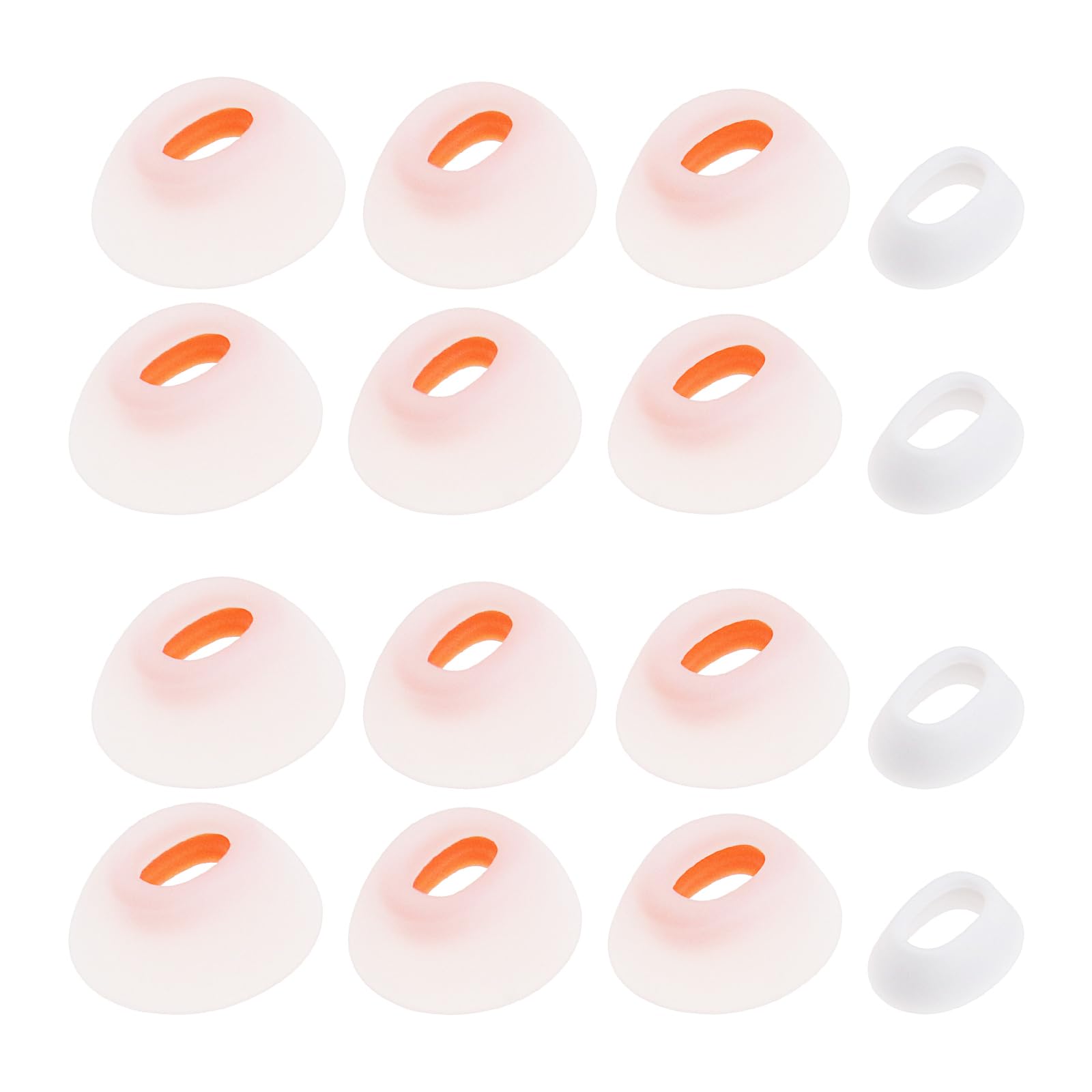 VGOL 8Pair White Silicone Earplugs In-Ear Headphones Eartips Replacement Earbuds Headphone Attachments Compatible with JBL Tune Flex 4 Sizes (XS/S/M/L)