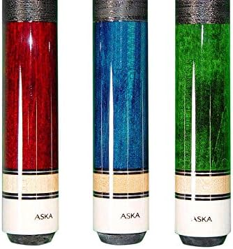 Set of Aska L2 Billiard Pool Cue Sticks, 58" Hard Rock Canadian Maple, 5/16x18 Joint, 13mm Hard Tip, Mixed Weights