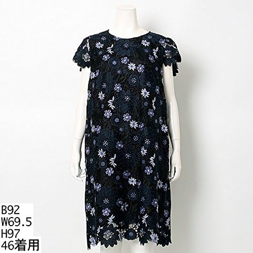 Amazon Co Jp ローズティアラ 大きいサイズ Rose Tiara 追加商品 大きいサイズ 13 17号 花柄ケミカルレース ワンピース 25ネイビー 42 Ll 服 ファッション小物