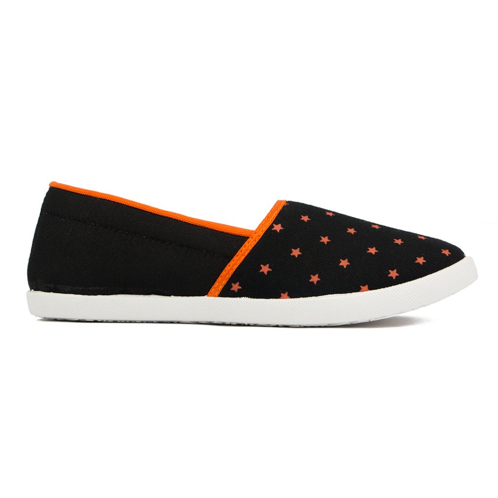 asian shoes lr-91 black orange canvas ladies shoes