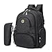 HARFING Waterproof Insulated Diaper Bag Backpack with Changing Pad & Stroller Straps, Large Capacity, Lightweight Travel Baby Gear Nappy Organizer for Mom & Dad,Black