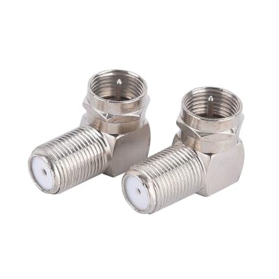 Right Angle Coaxial Connector, 90 Degree F Type RG6 Female to Male Right Angle Coax Connector Adapter for Tight Corners and Flat Panel TV Mounting,