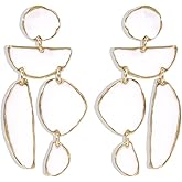 Irregular Geometric Drop Dangle Earrings for Women,Big Statement Colorful Dangly Earrings,Fashion Boho Unique Jewelry