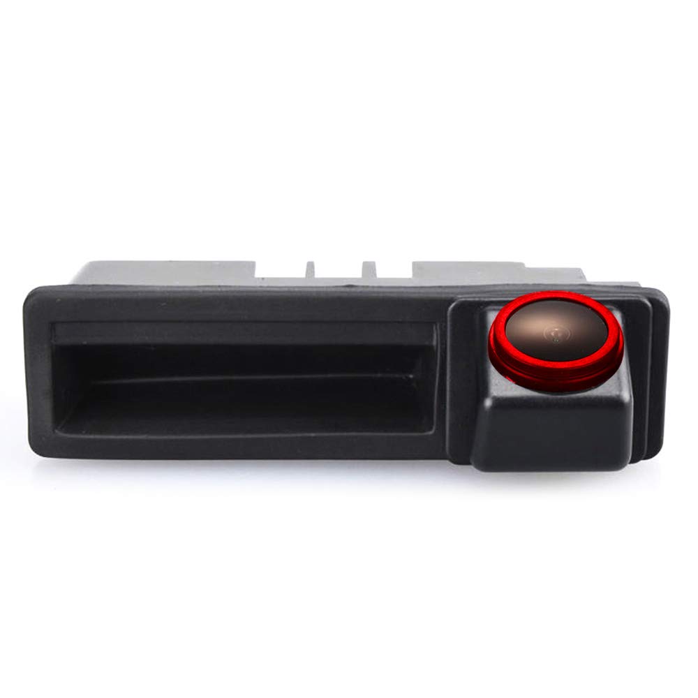 【Cool Red】 1000TV lines Car Trunk Handle Reversing Camera, for Audi A4 S4 A6 A6L C6 Avant B7 8E 8H Cabrio 4F BJ Quattro A3 8P Baujahr Kombi bj Limo S3 Cabriolet S6 S8 D3 4E RS4 RS6 Plus A8