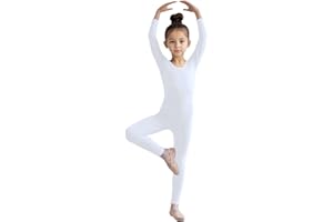 Wildarms Girls Kids Long Sleeve Dance Unitard Bodysuits Full Body Leotard for Ballet,Gymnastics,Performance,Costumes