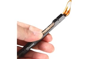 THE ATOMIC BEAR Fire Starter Wick for Campfires - Firewand Survival Tool Serves as a Waterproof Match - Easy to Light with Flint and Steel - Extinguish The Flame Inside The Wand's Tube- 39" Tinder Rope for Long Burn