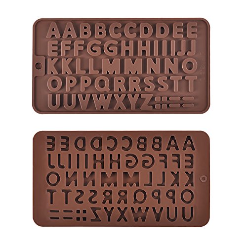Prokitchen Letters Chocolate Molds, Silicone Number Tray Mold for Happy Birthday, Wedding and Valentine Day Fondant Cake Decoration, Set of 2 - Thumbnail 3