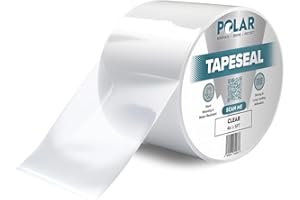 POLAR SPECIALIST COATINGS Polar TapeSeal Clear - 4" x 5 ft | Rubberized Waterproof Tape for Leaks & Cracks on Roofs, PVC Pipes, Downpipes, Plumbing & Gutters | All-Purpose Indoor & Outdoor Sealant Tape for Lasting Protection