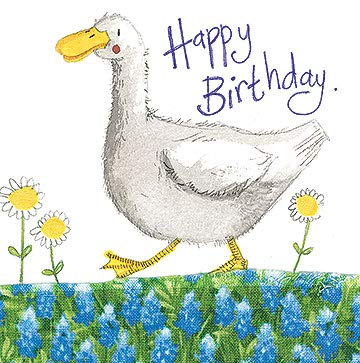 Alex Clark Happy Birthday Duck and Daisies Card