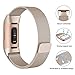 SWEES Metal Bands Compatible Fitbit Charge 3 and Charge 3 SE, Milanese Stainless Steel Magnetic Replacement Small & Large (5.5
