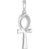 Jewelry America Solid 14k White Gold Polished Egyptian Ankh Cross Charm Pendant