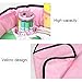 KIPTOP Car Seat Travel Tray,Kids Play & Learn Tray for Snacks Drawing ,Sturdy Side Walls, Strong Buckles,Works on Buggy and Pushchair (Pink)