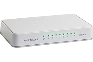 NETGEAR 8-Port Gigabit Ethernet Unmanaged Switch (GS208) - Desktop, Ethernet Splitter, Silent Operation, Plug-and-Play