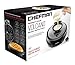 Chefman Perfect Pour Volcano Belgian Waffle Maker ®, Round Electric Waffle Iron, Easy Use, No Overflow Design - FREE Measuring Cup & Pour Spout, Silver/Black