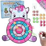 25" Kids Large Unicorn Dart Board with 16 Sticky
