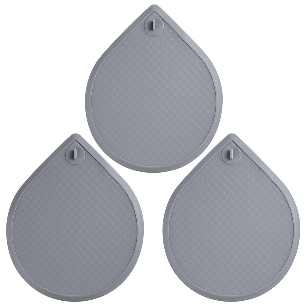 HOTUT 3 PCS Silicone Tub Stopper, Silicone Bath Plug Tub, Powerful Suction Tub Stopper, Drain Stopper, Silicon Drain Stopper for Shower for Kitchen Sink & Basin, Bathtub and Bathroom Plug - Grey