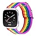 Bandmax Compatible for Rainbow Fitbit Versa Bands LGBT, Nylon Fitbit Straps Accessories Breathable Sport Wristband Versa Replacement Watch Band with Metal Buckle