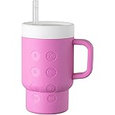 TAKYIT Tumbler Silicone Sippy Cup for Toddler with Straw and Handle, Water Bottle for Baby& Infant,9oz Kids Cups Spill Proof,BPA Free,Toddler Travel Essential, Purple