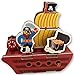 Checkered Fun Bath Toys for Toddlers - Pirate Ship Bath Toy - 10 Piece Foam Set with Organizer for Bathtub