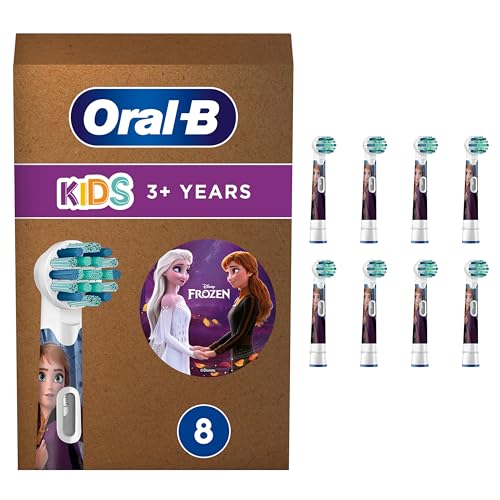 Oral-B Kids Frozen Aufsteckbürsten für elektrische Zahnbürste, 8 Stück, extra weiche Borsten, Original Zahnbürstenaufsatz, für Kinder ab 3 Jahren, bri
