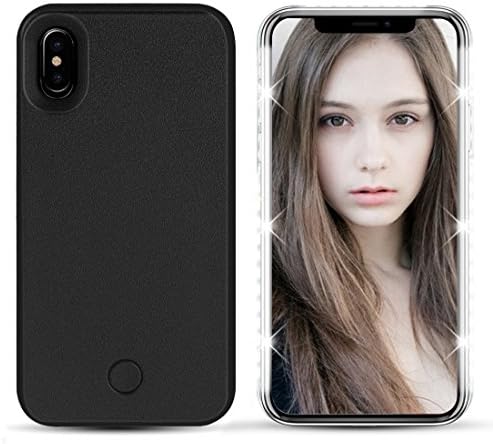 Selfie Light iPhone X Case, YooTek LED Illuminated Selfie Light Cell Phone Case Cover Light Up Luminous Selfie Flashlight Case for iPhone X 5.8inch (Black)