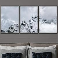 3 Piece Framed Canvas Wall Art Snow Mountain Landscape Canvas Prints Home Artwork Decoration for Living Room,Bedroom - 16