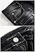 Men's Stylish Camo Straight Fit Stitching Moto Biker Black Jeans W32
