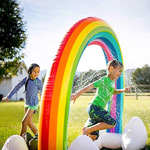Rainbow Sprinkler Outdoor Inflatable Pools Summer Fun Outside Backyard Family Water/Birthday Party Toy for Children Infants Toddlers,Boys, Girls and Big Kids
