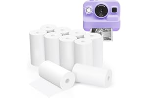 Anchioo Thermal Paper 10 Paper Rolls for Kids Instant Print Camera, HD Printing Receipt Paper Set Portable Refill Paper