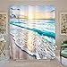 Baccessor Beach Ocean Shower Curtain nautical Sunrise Beach Theme Tropical Coastal Waterproof Fabric Shower Curtain for Bathroom with Hooks, 60 x 72 Inch