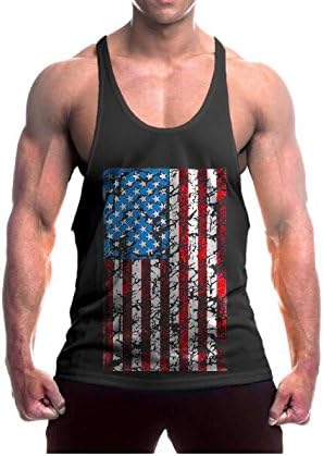 Darin Men Fashion Blank stringer Y back cotton gym sleeveless shirts Tank Top (L, 2)