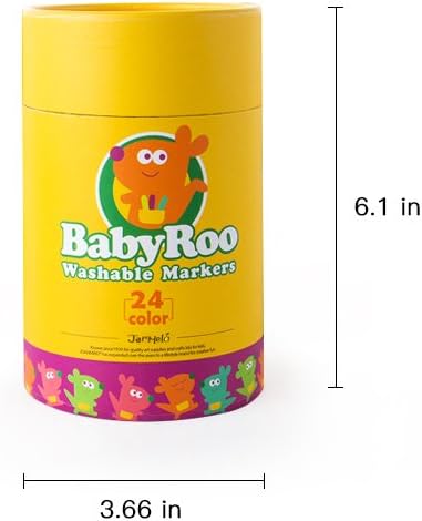 Jar Melo Washable Broad Line Markers Set for Kids;Non-Toxic;24 Count;Art School Suppliers for Toddler Coloring, Assorted Colors: Toys & Games