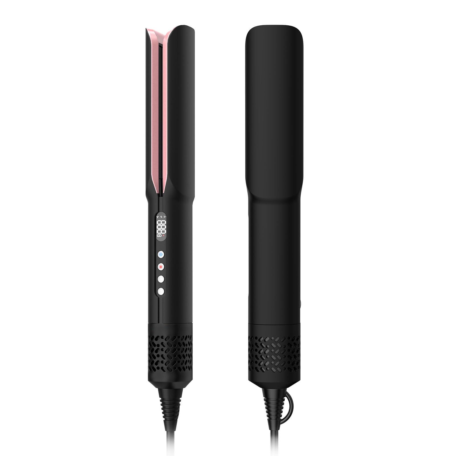 Photo 1 of Hair Straightener - 2 in 1 Wet to Dry Hair Dryer and Straightener with High-Speed Airflow + Rapid Heat-Up + Customizable Temperature + LCD Display & Auto Shut-Off + No Heat Damage (Matte Black)