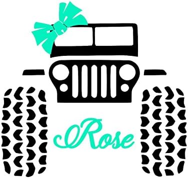 Custom Jeep 4x4 with Name Decal Sticker for Laptop Locker Car Yeti RTIC Ozark Cooler Tumbler or Cup