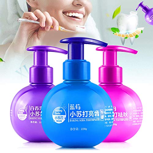 Mggsndi Pressed Bottle,Baking Soda Fruit Flavor Toothpaste Intensive Stain Removal Whitening Cleaning Repairing Gums Oral Care Dental Toothpaste Freshen Breath Oral Paste Teeth Care Rambutan Flavor